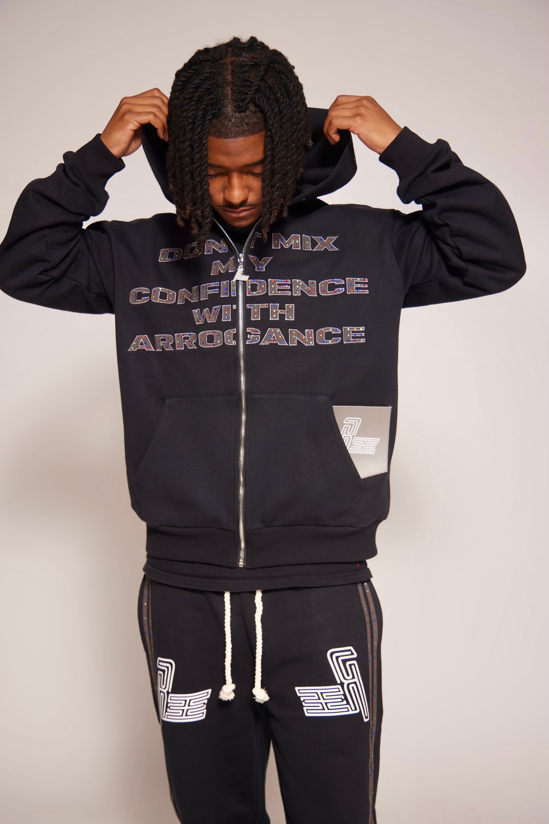 Black Reflection Zip Up